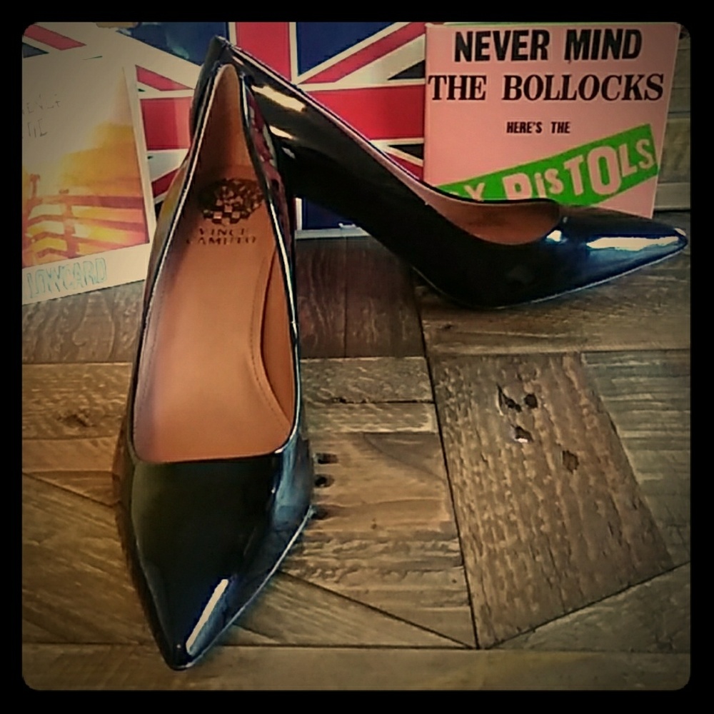 Shiny Black Vince Camuto Heels